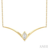 1/4 Ctw Chevron Bezel Marquise Cut Diamond Necklace in 14K Yellow Gold